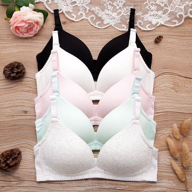 1pc Teen Girls Underwear Soft Padded Cotton Soild Bra for Young Girls for Yoga Sports Running Small Training Bra 12-16yearsGreen16 He Qiyong unisex