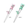 thumbnail image 3 of 1 Pair Cartoon Kids Toughness Baby Eating Helper Learning Chopsticks Beginner Chopstick Training Chopsticks GREEN, 3 of 8