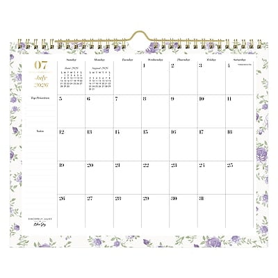 2026-2027 Blue Sky Sincerely Jules Forget Me Not 8.75" x 11" Academic Monthly Wall Calendar (159082)