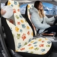 thumbnail image 2 of KUIFORTI Colorful Dog Paw Prints Seat Covers for Car Warm Comfortable Seat Covers Front Seats Only Anti-Slip Car Accessories Flannel Universal Fit Most Cars SUV, 2 of 7