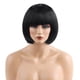 thumbnail image 2 of Pelucas de Pelo Corto Bob, Peluca de Fiesta Diaria de Cosplay Negra Sintética Recta de 12 Pulgadas con Flequillo Plano para Mujeres Y Niñas, + Gorra D Zulema Peluca de pelo sintético, 2 of 8