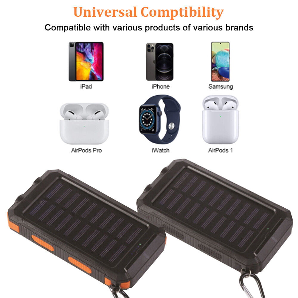 500000mAh Dual USB External Solar Power Bank LED Battery Charger for Cell  Phone 