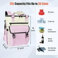 thumbnail image 4 of HOMEYA Backpack Cooler for Women,35 Cans Backpack Coolers Insulated Leak Proof,Waterproof Cooler Backpack Travel Camping Cooler Bag,Pink, 4 of 7