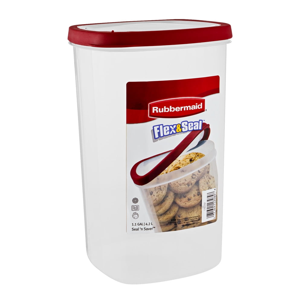 Rubbermaid 1.1 Gallon Food Container Red Flex & Seal BPA Free Lids
