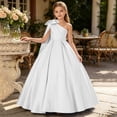 thumbnail image 6 of Cheytotty Kids Party Dress, Bow Sleeveless Summer, Solid Color Fashion White 3 Years, 6 of 6