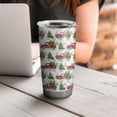 thumbnail image 4 of 20oz Tumblers White Christmas Red Truck and Tree Pattern Stainless Steel Vacuum Insulated Double Wall Travel Tumbler Cups Mug with Lid and Straw,Cleaning Brush for Cold & Hot Drinks, 4 of 7