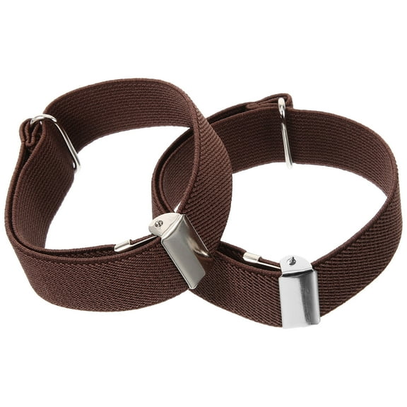 Pretyzoom 1Pair Elastic Sleeve Cuffs Sleeve Garters for Shirts Coffee Color Comfortable Fit