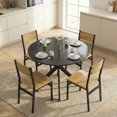 thumbnail image 2 of HOMCOM 39" Round Kitchen Table, Dining Table for Small Spaces, Steel Leg, 2 of 10