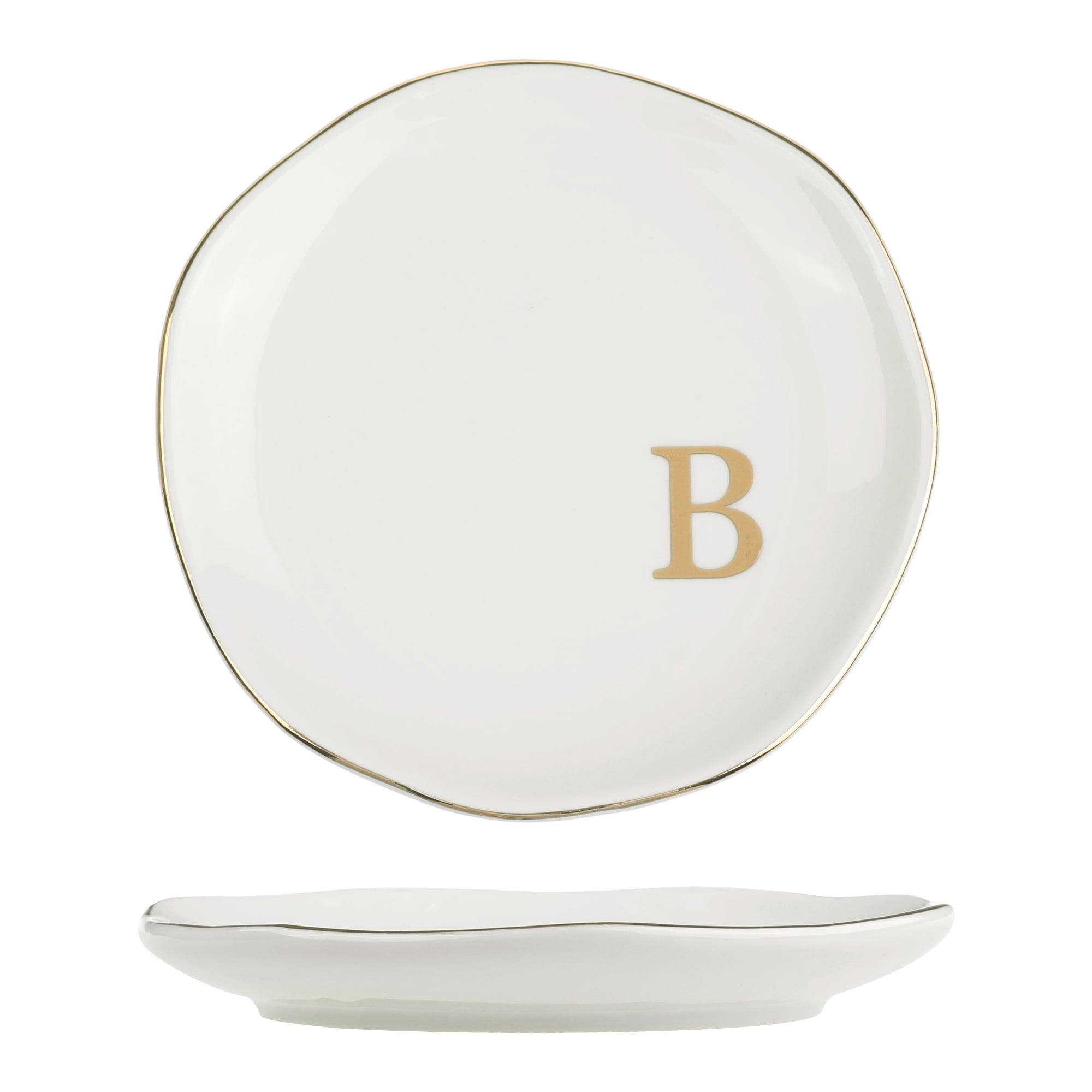 Unique Bargains Ceramic Jewelry Tray Decorative Trinket Dish Gifts Jewelry Boxes White-B