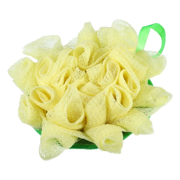 Unique Bargains 1 Pc Cartoon Bath Shower Loofah Sponge Body Puffs for Bath 5.12"x4.53" Yellow