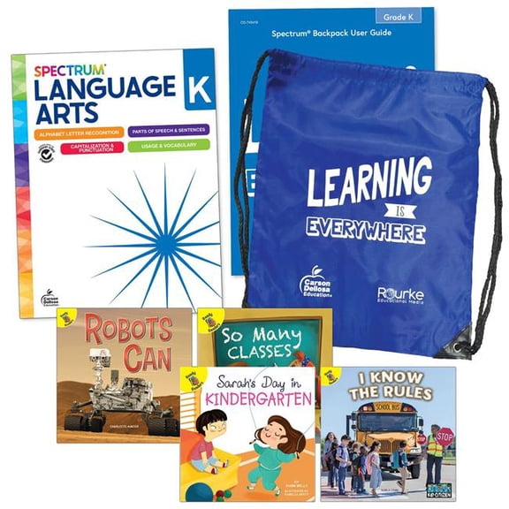 Carson Dellosa CD-745409 Spectrum Language & Literacy Backpack, English - Grade K