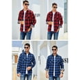 thumbnail image 4 of Demotime Men's Flannel Plaid Casual Button Down Shirt XL Red Plaid, 4 of 6