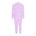 thumbnail image 5 of ZQUUVOU Women's Heart Print Suit Round Neck Plush Lined Thermal 2 Piece Set Elastic Waist Pocket Long Sleeve Pants Purple A, 5 of 5