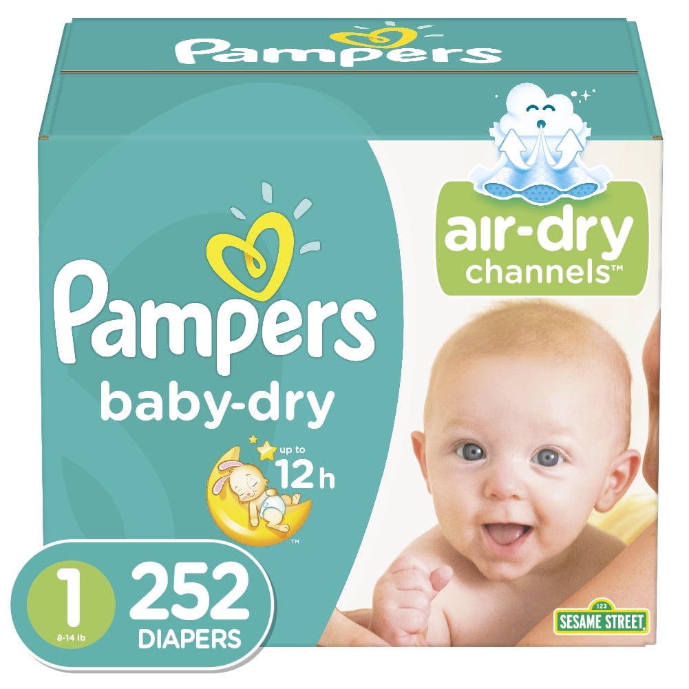 Pampers Baby-Dry Diapers Size 1 252 Count - Walmart.com