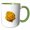 Green/White, variant on 3drose, Yellow Rose Splash Art, 11oz Mug
