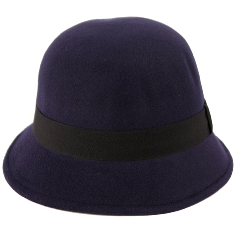 Womens 1920s Vintage Wool Felt Cloche Bucket Bowler Hat  display picture 1