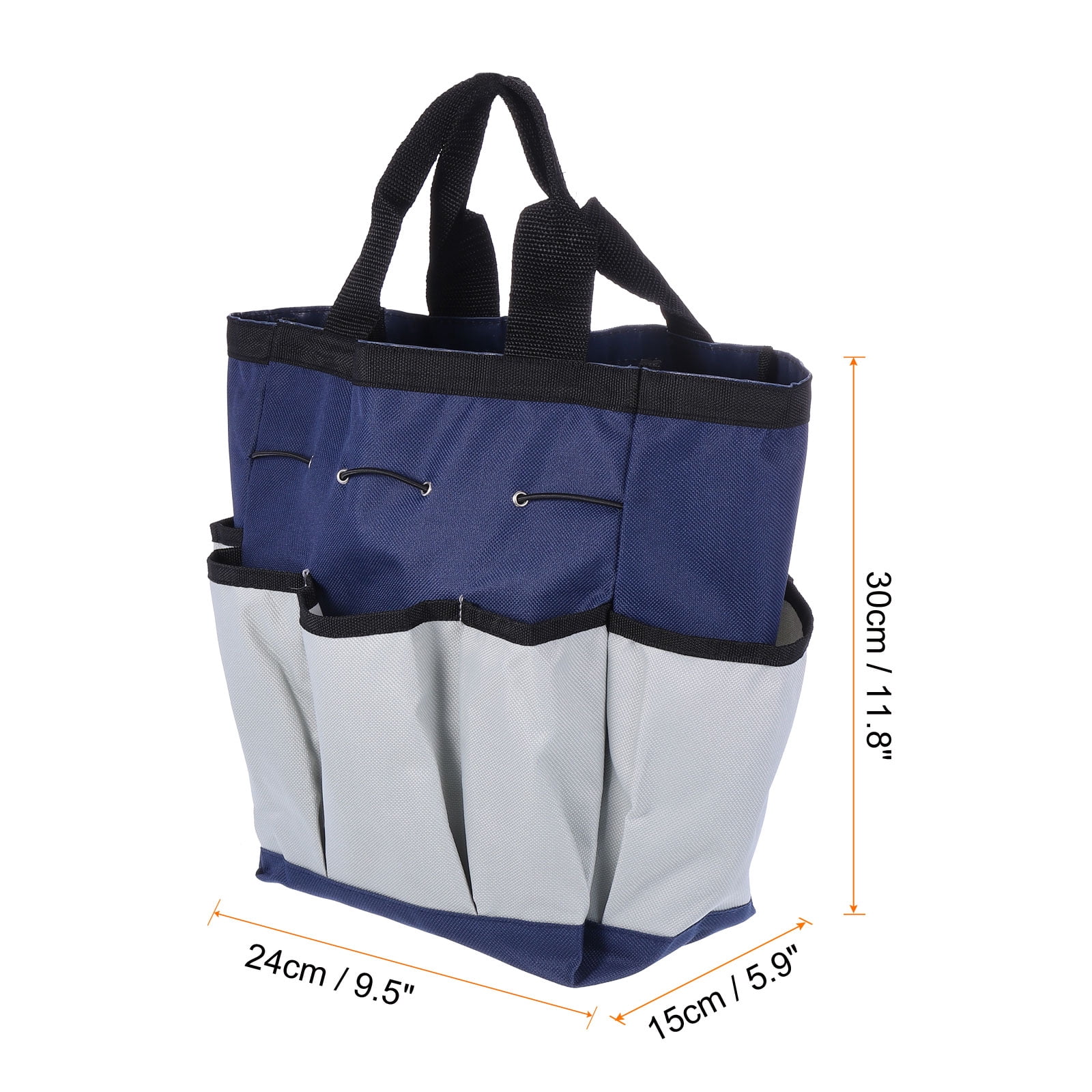 Uxcell 2pcs Garden Tool Bag 24cm x 15cm x 30cm Oxford Cloth with Pockets Garden Plant Tool Organizer, Blue