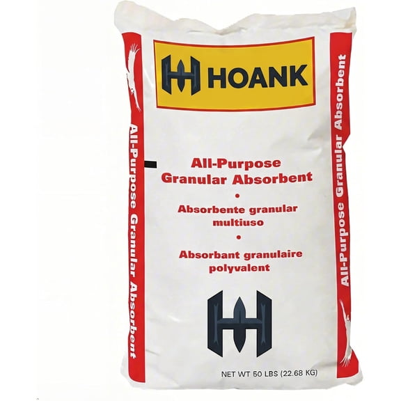 Granular Sorbent, Montmorillonite Clay, 50 lb Bag, Brown, Universal Absorbent for Oil, Grease, Acids, Slip Resistant, Deodorizing