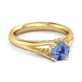 thumbnail image 2 of Solitaire 0.25 Ctw Round Tanzanite 925 Sterling Silver Gold Vermeil Split Women Valentines Day Gifts Ring, 2 of 3