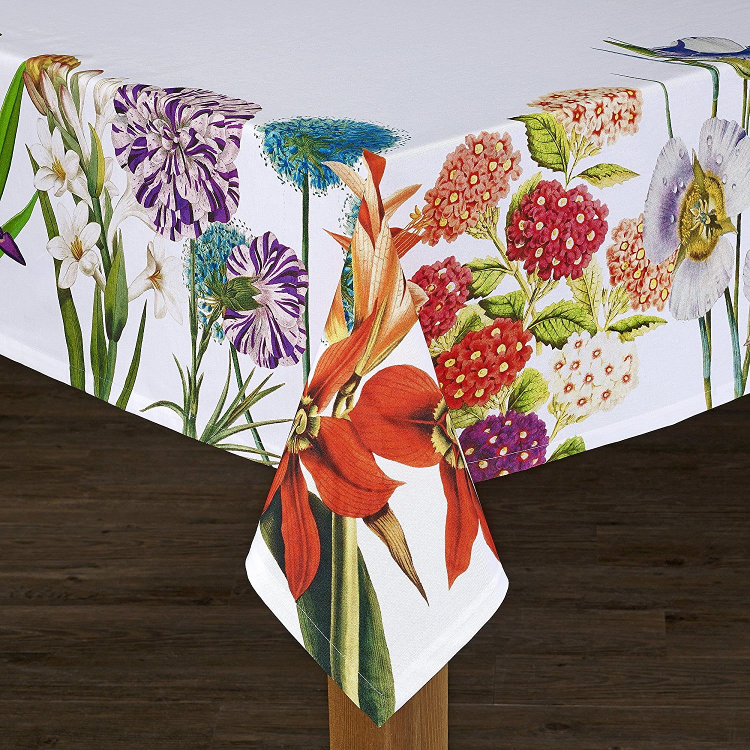 Floral Border Tablecloth Lintex Tiger Lily 100% COTTON Elegant Soft Choose Size 