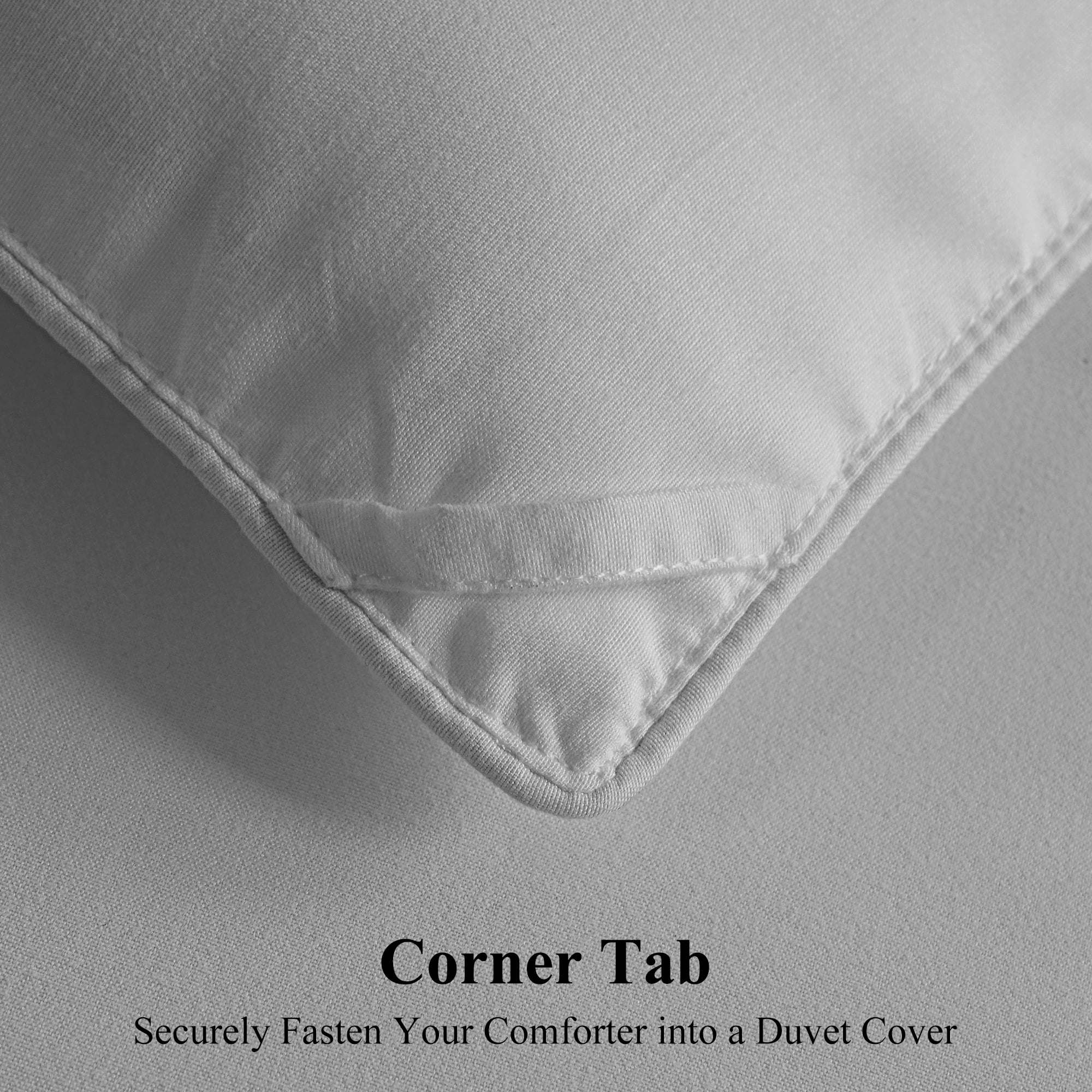 EMONIA Luxury 300GSM Comforter Duvet Insert,Quilted Comforters King Size w 8 Tabs, Soft Down Alternative Bedding Blanket, Hotel Cooling Comforters All Season Duvet (Light Gray, King 90 x 102Inches)