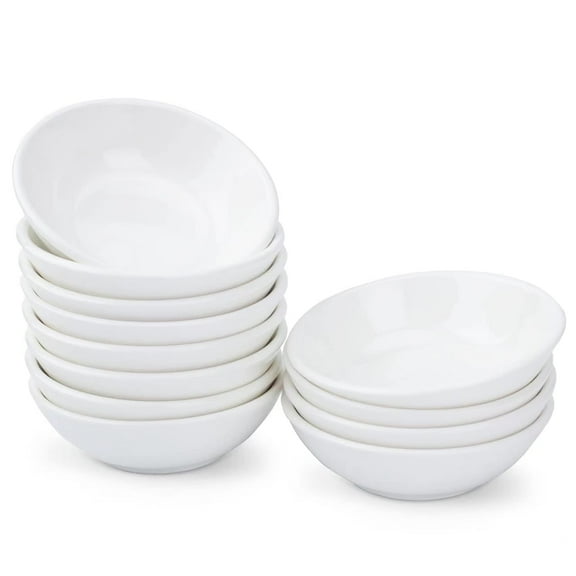 XINLTC Sauce Dish Dipping Bowls, 12 Pack Ceramic Dip Bowls Set, 1.2 Oz Soy Sauce Dish, White Dipping Bowls Bulk, Asian Sauce Bowls for Ketchup, BBQ, Condiments, Appetizer