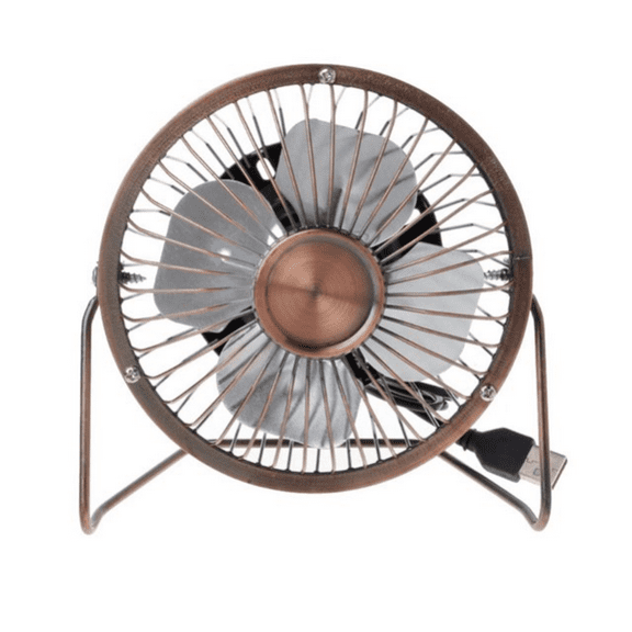 Nogis Copper Gold Retro Fan Wrought Iron Fan USB Small Fan Craft Fan Mute Electric Fan Exquisite