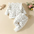 thumbnail image 4 of Siilsaa Girls' Clothing Sets Baby Girl Clothes Floral Hooded with Pocket Sweatshirt Pants Outfits Set White,9-12 Months, 4 of 5