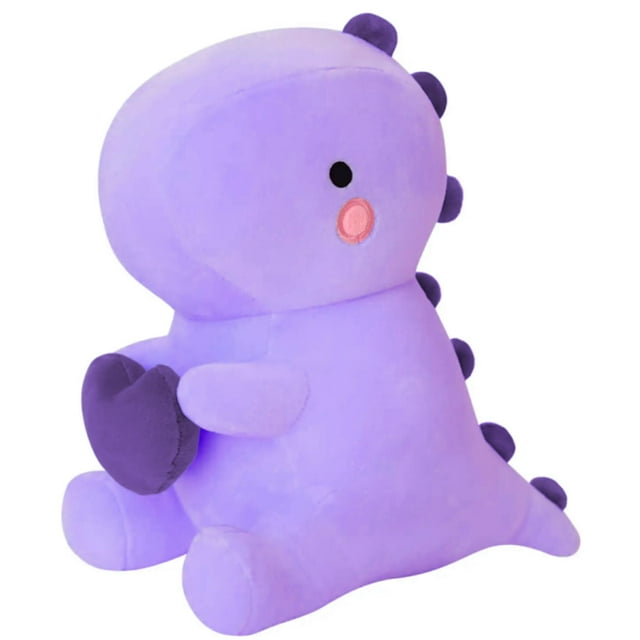 Peluche de dinosaurio SQEQE de peluche con corazón, 50 cm, color morado