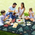 thumbnail image 4 of Christmas Trees Green Beach Blanket Outdoor Picnic Blanket 78"x 78" Waterproof Foldable for Beach Camping Travel Hiking Grass Lawn Park, 4 of 5