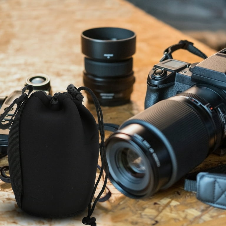 4 PCS Camera Lens Bag Drawstring Neoprene Pouch for Camtrix Holder