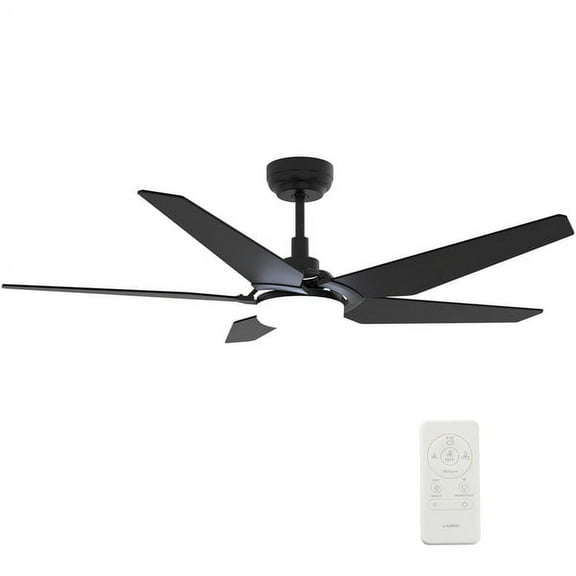 Carro Woodrow 52-inch Smart Ceiling Fan with Remote, Light Kit Included Black Finish
