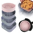thumbnail image 3 of Bandeja de silicona para freidora de aire, revestimiento reutilizable para horno, fácil de limpiar, plato para Pizza, sartén para parrilla, accesorios para freidora de aire, 3 of 4