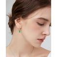 thumbnail image 4 of Mesovor Women Small Hoop Earrings 18k Gold Plated Huggie Dangle Earrings Dainty Green Drop Earrings, 4 of 5