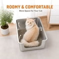 thumbnail image 3 of Stainless Steel Litter Box Extra Large, Bug Hull Open Top Cat Litter Box with High Sides, 23.6" x 15.6" x 10", 3 of 7