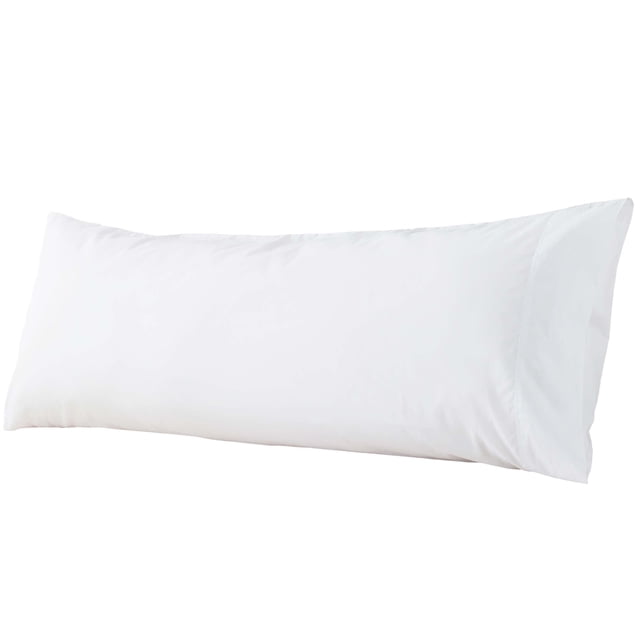 Funda de almohada corporal WhatsBedding, tela de algodón blanca, 54 x 137 cm
