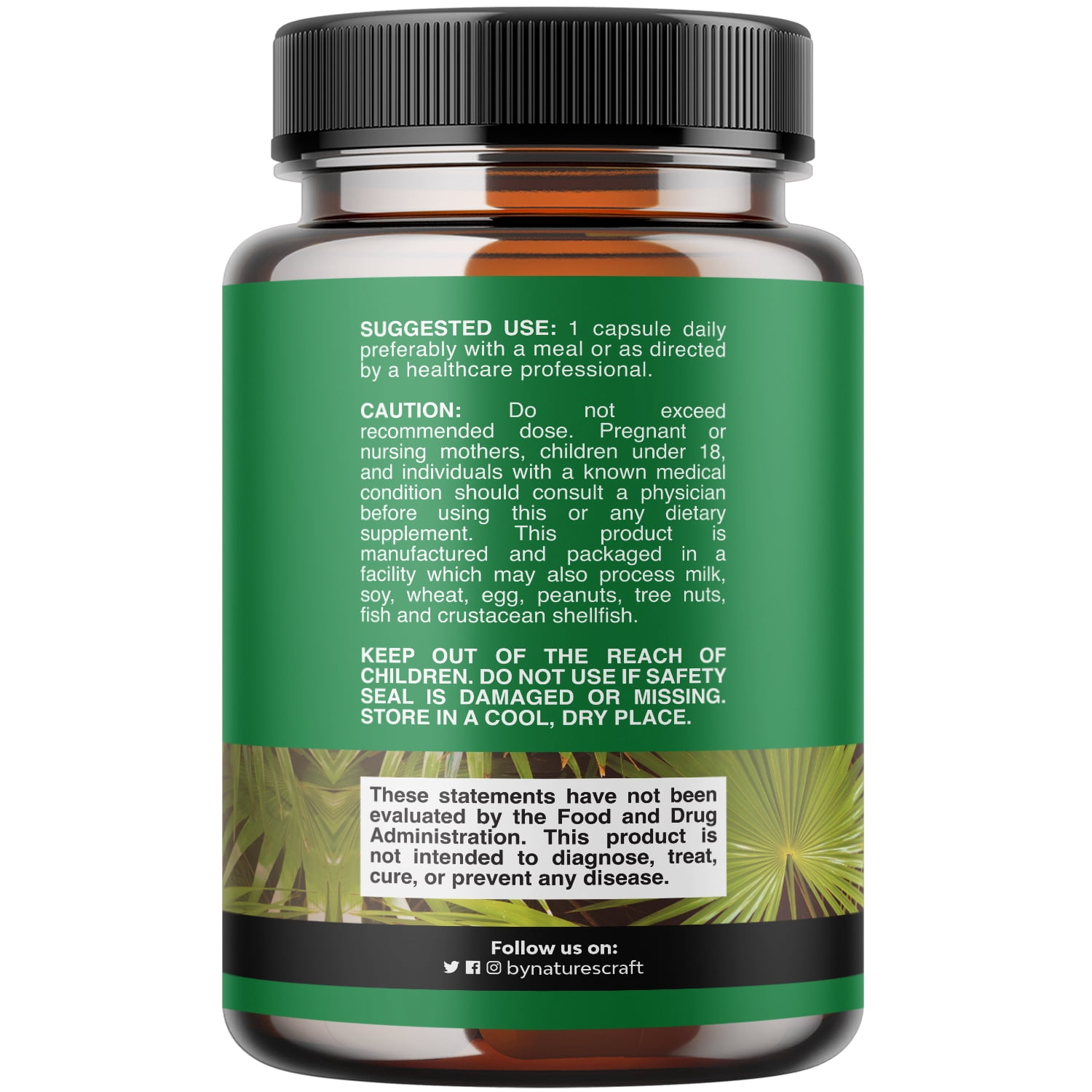 Natures Craft Extra Strength 500mg Saw Palmetto Complex, Prostate and Urinary Support, 200 Capsules