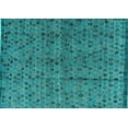 thumbnail image 1 of Ahgly Company Machine Washable Indoor Rectangle Abstract Turquoise Blue Modern Area Rugs, 7' x 10', 1 of 4