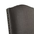 thumbnail image 6 of Weston Home Nailhead Upholstered and Wood Dining Chair, Set of 2, Dark Gray Linen, 6 of 7