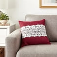 thumbnail image 6 of Violet Linen Eden Vintage Rustic Burlap Hessian Lace Pattern, Polyester Embroidered Lace, Burgundy, 18 Inch x 18 Inch, Decorative Throw Pillow Cover, 6 of 6