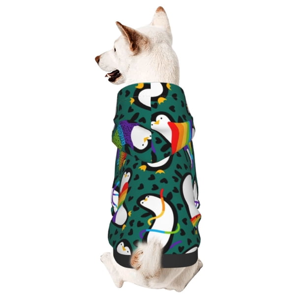 Balery Lgbt Penguin Sudadera con Capucha para Perros Pequeños – Ropa para Mascotas, Disfraz para Perros y Gatos, Ideal para Fiestas y Cosplay-X-Large