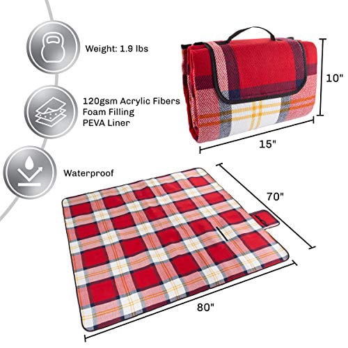 Details about   3m x 3m Picnic Blanket Extra Thick 4mm Sponge 