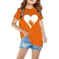 thumbnail image 1 of Zwiiyzr Hauts d'Été pour Garçons et Filles, T-Shirt Imprimé Orange, Mode Mignon, Col Rond, Manches Courtes, 3-10 Ans, Orange, 1 of 1