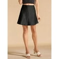 thumbnail image 4 of Women'S Elegant High Waist Ruffle Mini Skirt Silky Satin Fishtail A-Line Skirts Black XL, 4 of 7