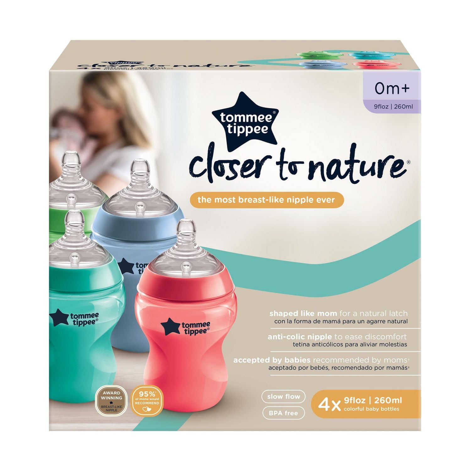 Tommee Tippee Closer to Nature Baby Bottles, Breast-Like Nipples