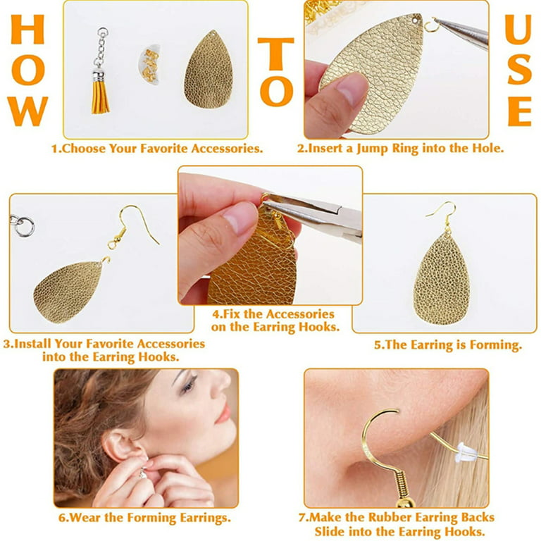 Hypoallergenic Earring Hooks,Earring Making Supplies Kit w/ Ear Wires Fish  Hooks 