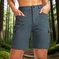 thumbnail image 3 of VBVC Women's Straight Leg Cargo Shorts , Summer Hiking Pants For Women , Ladies' Pull On Outdoor Bottoms with Pockets,Navy,S-3XL, 3 of 10