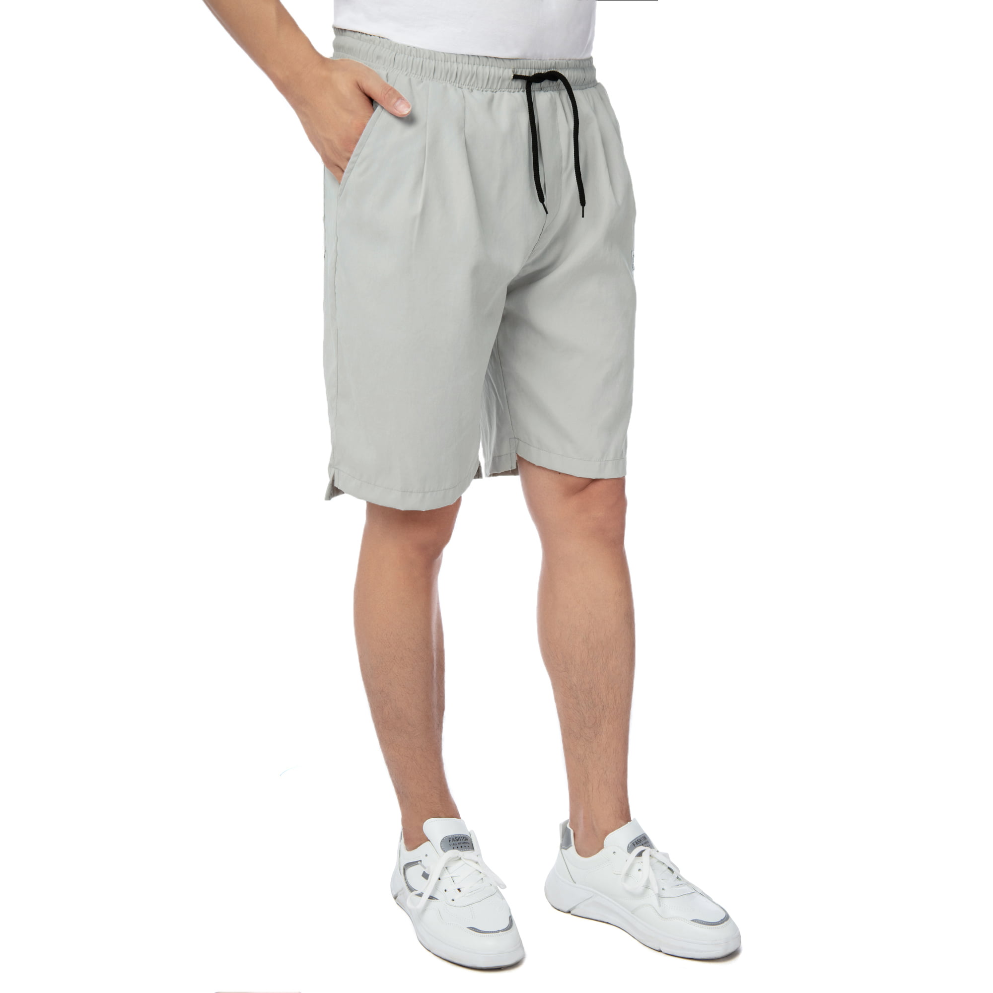 Mens Cargo Shorts Casual Elastic Waist with Pockets Summer Classic Relaxed  Fit Stretch Shorts, Gray, 3XL 