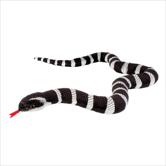 Real Planet 40" Black/Gray Wavy Snake Realistic Stuffed Animal, Reptile Python Snake Plush Toy & STEM Learning Gift for Birthday Boys & Girls