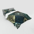 thumbnail image 3 of Geometric Duvet Cover Set, Hand Drawn Rhombus Motifs in Retro Colors with Tie Dye Effect Art Inspiration, Bedding Set with Shams and Fitted Sheet, 3 Sizes, by Ambesonne, 3 of 3